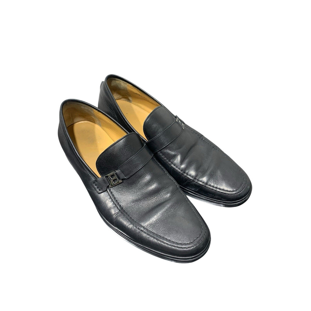 Bally Black Nevio Leather B Logo Buckle Dress Shoes Loafers Size US 10.5D