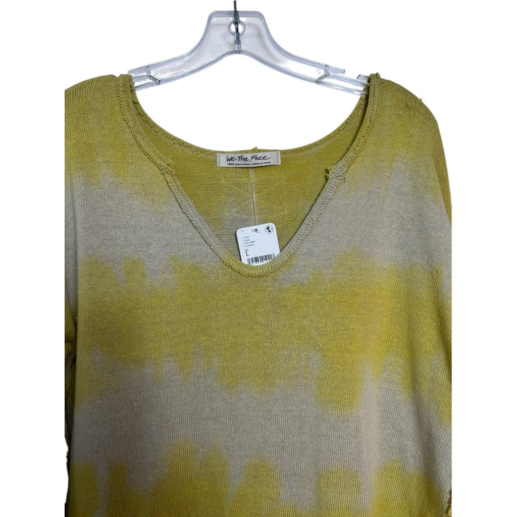 We The Free Free People Come And Get It Washed Top Khaki Yellow L OB1240838 fall