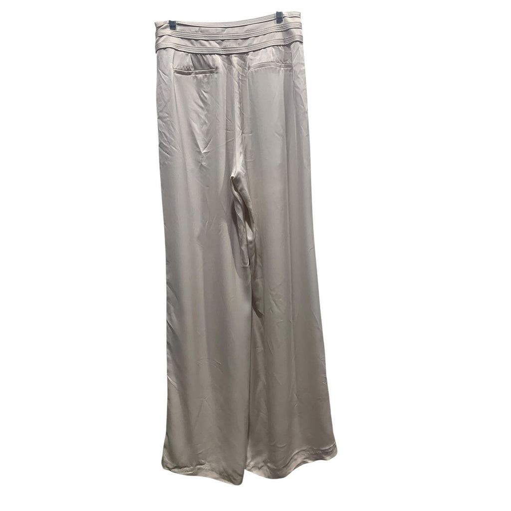 RAMY BROOK Pants NEW Size 8 Full Length Joss Pant Satin Wide Leg Trousers Beige