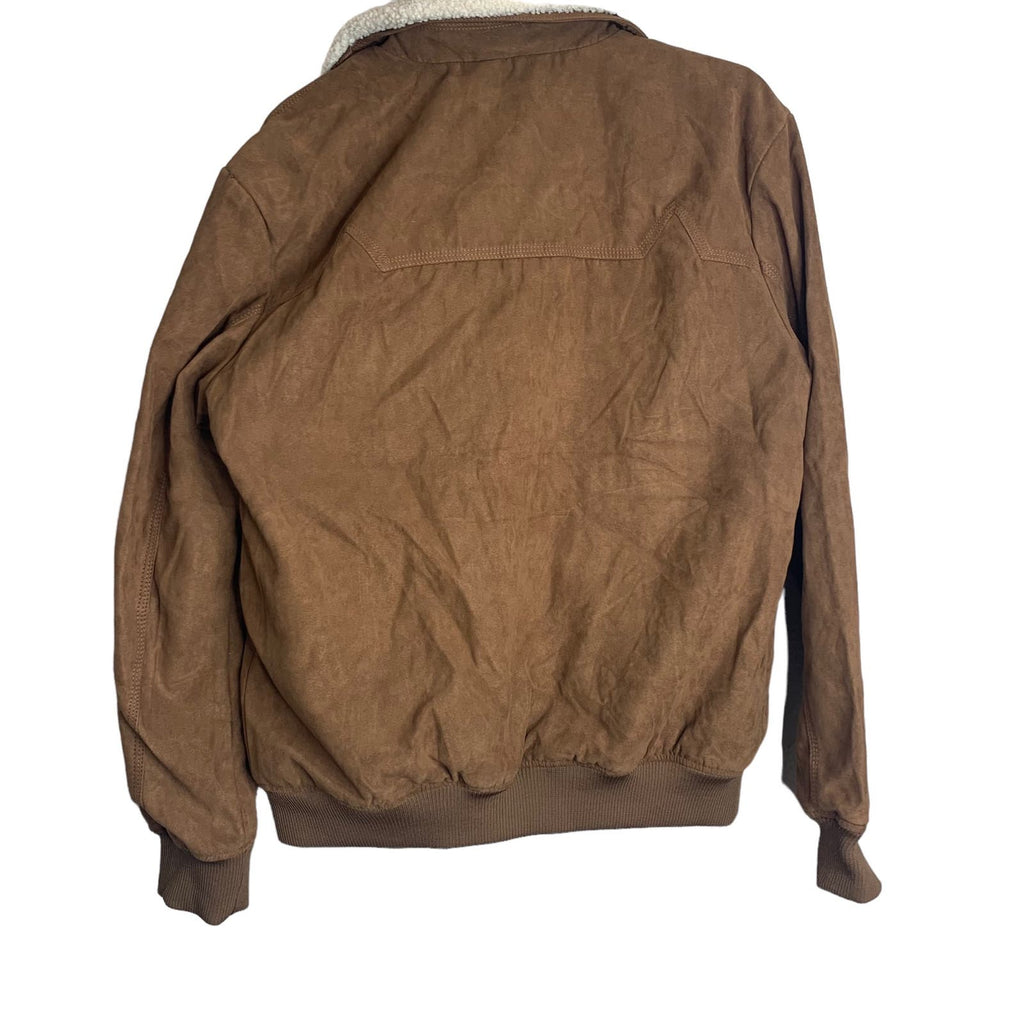 Cody James Dark Brown Swayed Bomber Men's Jacket SZ S