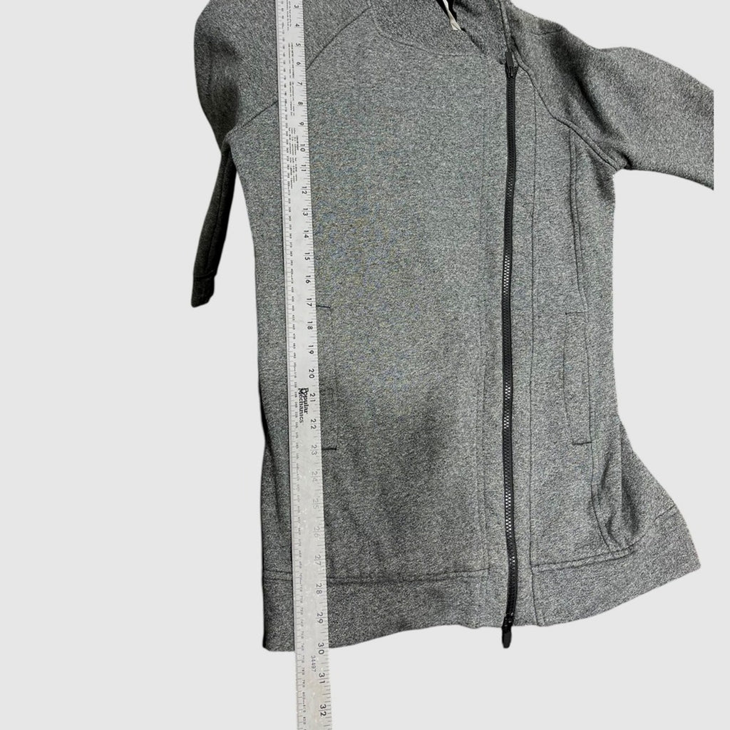 Lululemon Back To It Wrap Heathered Speckled Black Gray Asymmetrical Zip Size 6
