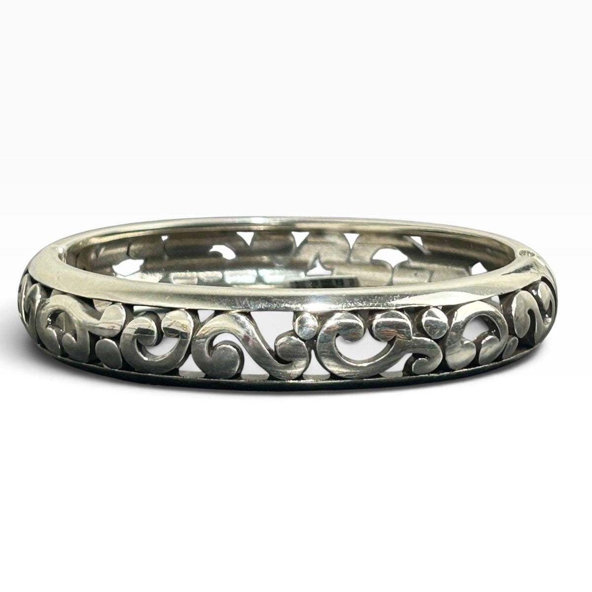 Brighton Contemporary Silver Scroll Hinge Bangle Bracelet JF0900 OS