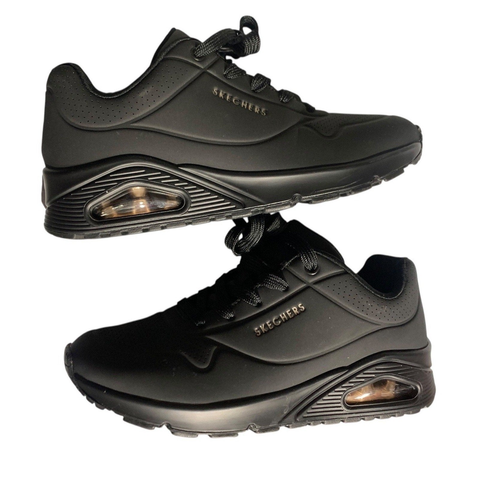 Skechers Uno Stand on Air Womens 8 Black Sneakers 73690 BBK