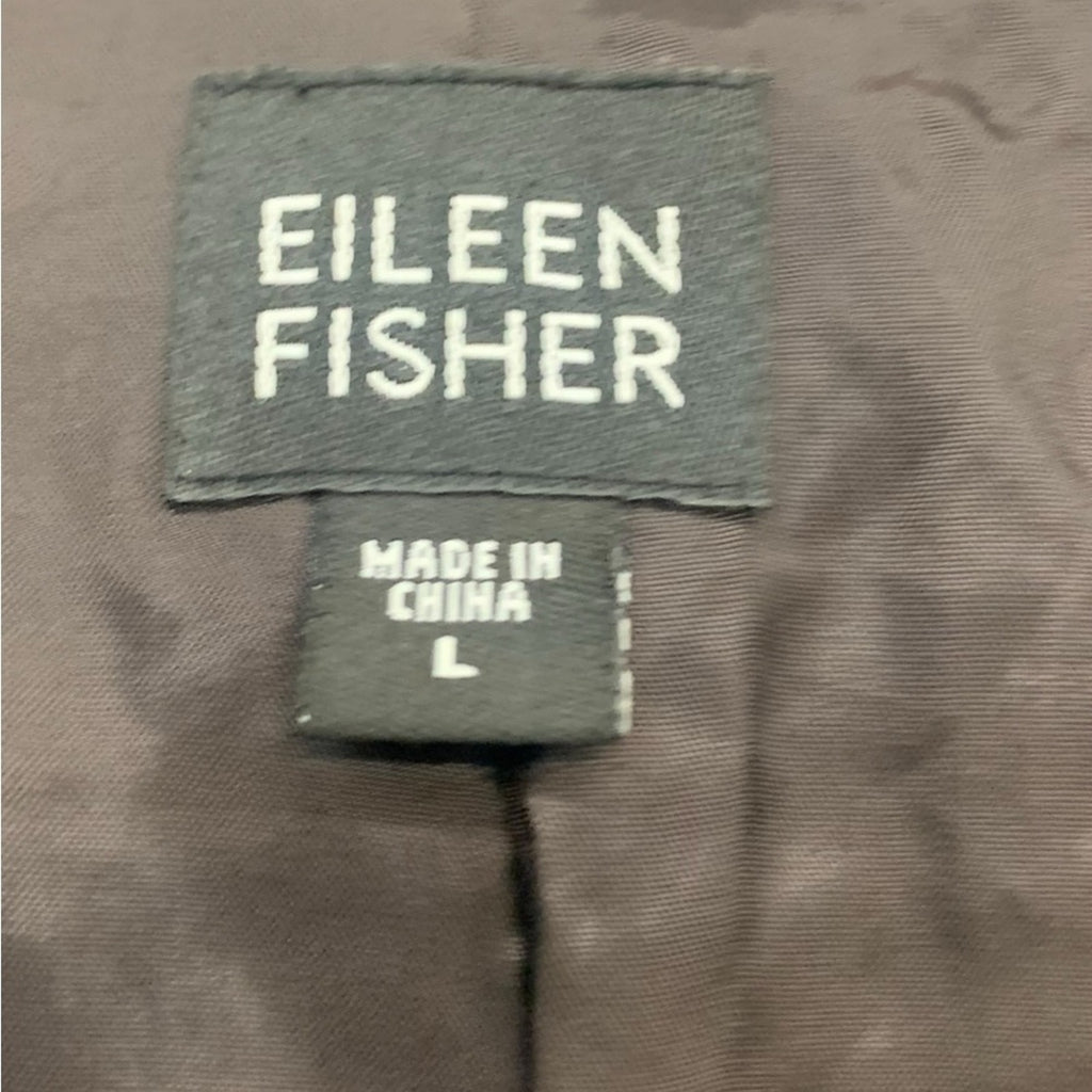 Eileen Fisher Corduroy Hoodie SZ L Brown Jacket