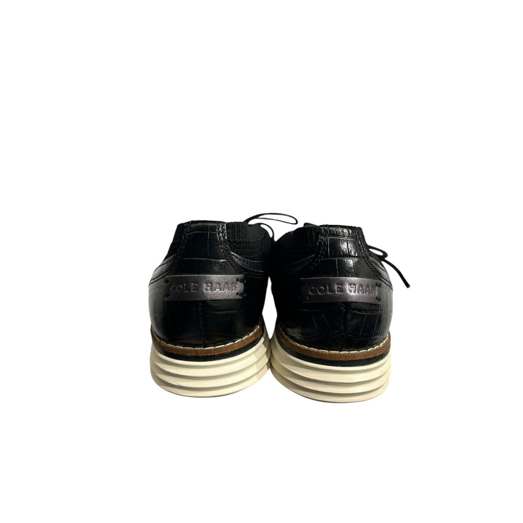 Cole Haan Original Grand Men Black Knit Wingtip Oxford Shoes W22402 Size 8B
