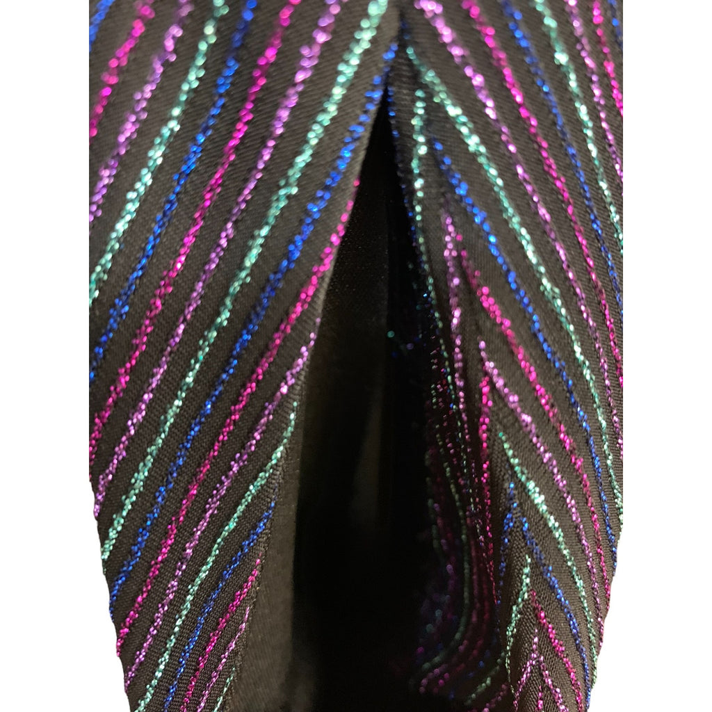 NWT TORRID Dark Blue & Multi Stripe Shimmer Midi Skater Dress sz 4