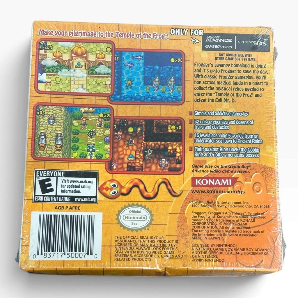Sealed Frogger's Adventures Temple of the Frog Game Boy Advance GBA Konami Rare