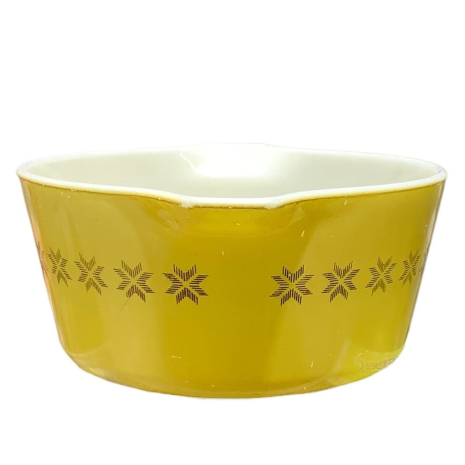 Vintage Pyrex Town and Country Yellow 1.5 QT Casserole Dish 474-B Starburst MCM