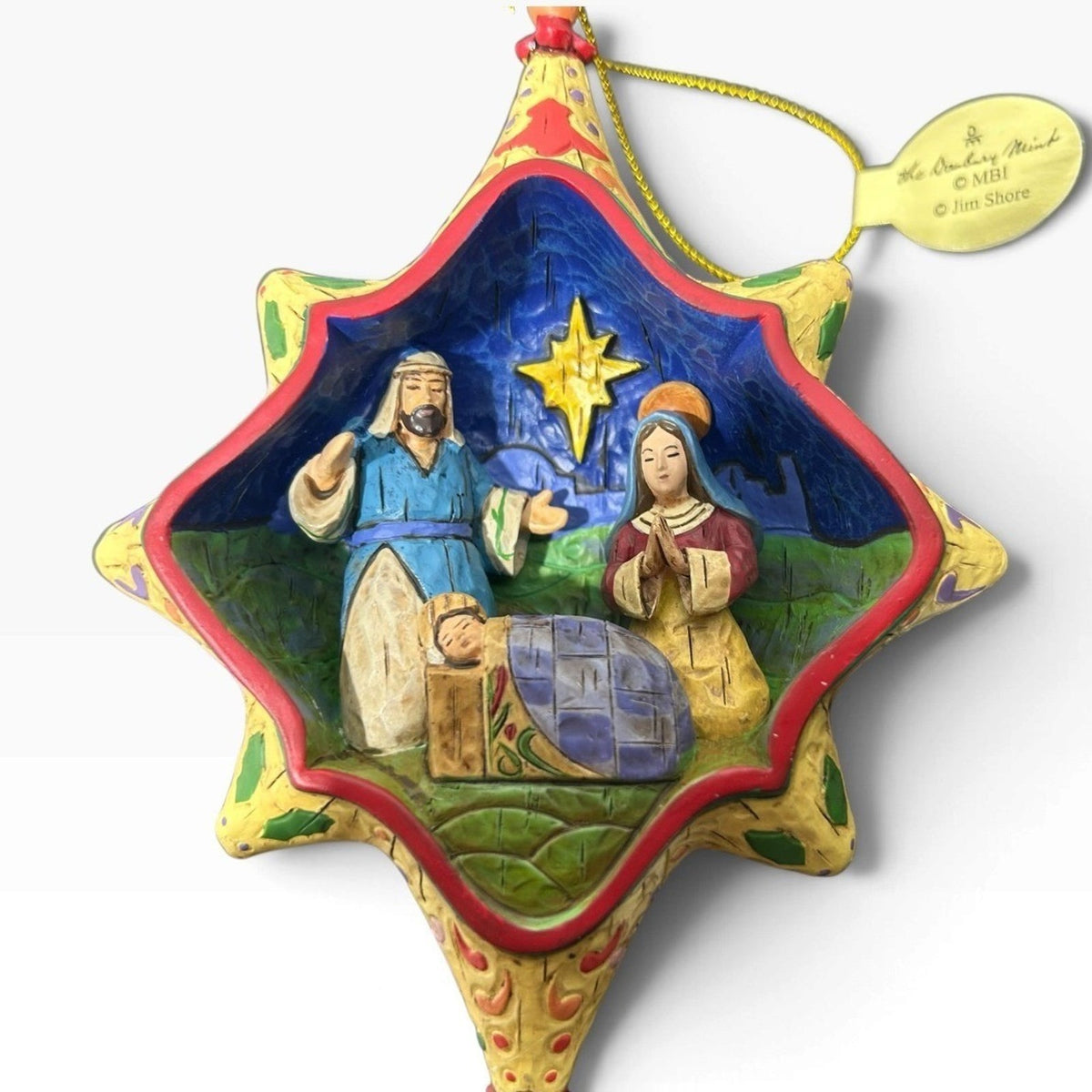 Jim Shore Danbury Mint 2009 Nativity Star Ornament Heartwood Creek Holy Family