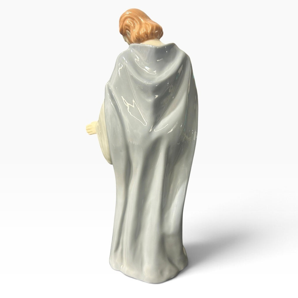 Avon 1992 Saint Joseph Nativity Porcelain Figurine Blue Cream 6.5 Inch Vintage