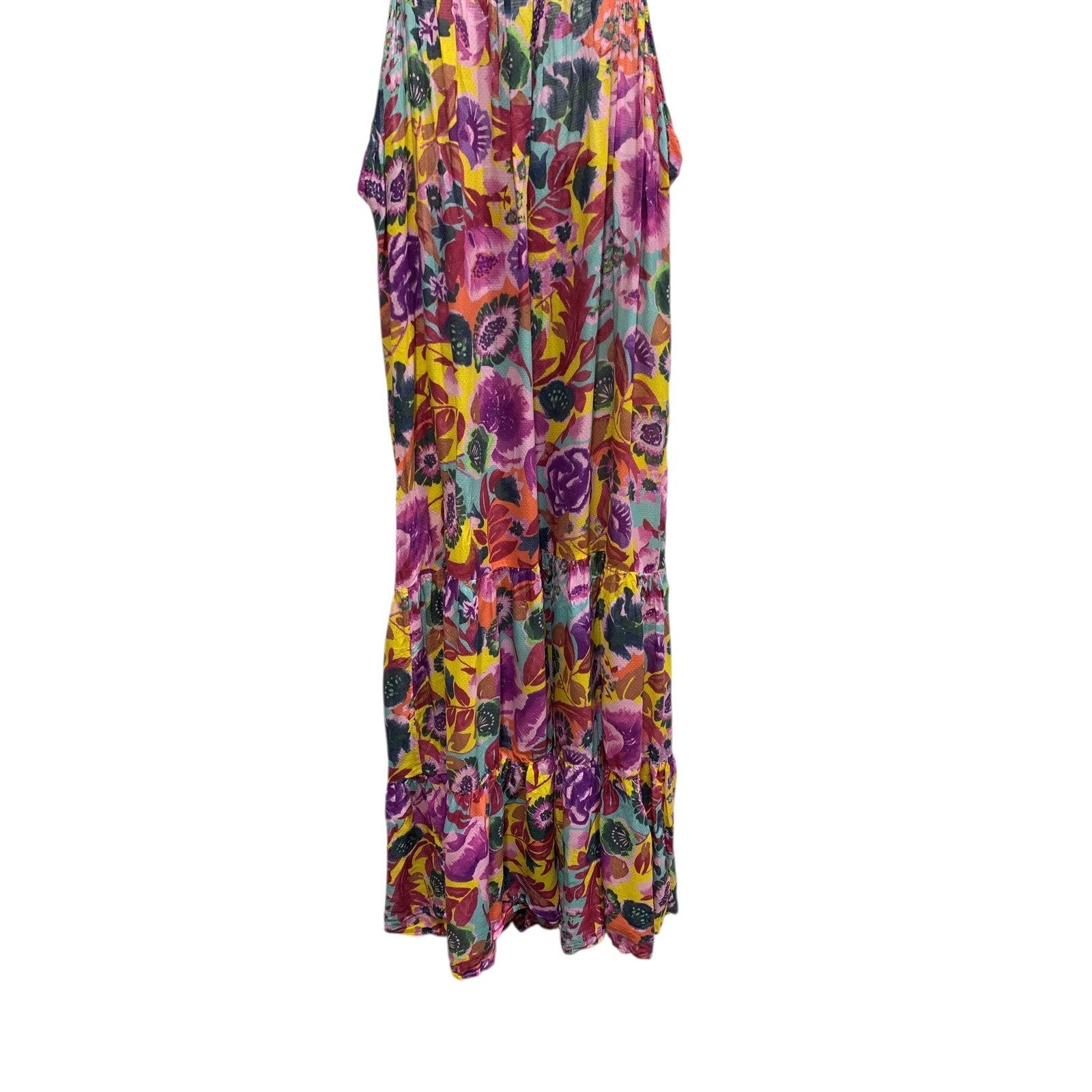 Anthropologie Printed Maxi Dress Cover Up Womens Medium Multi Color Strappy Back