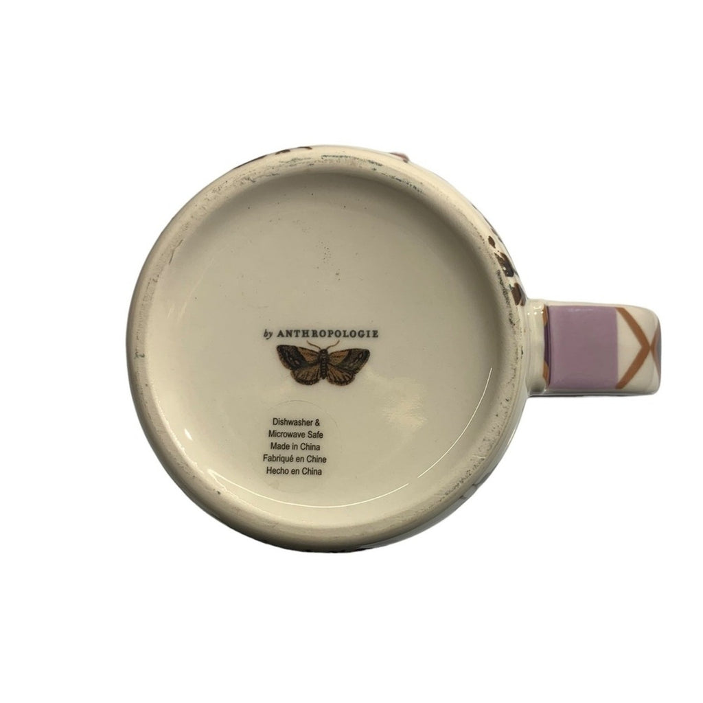 Anthropologie Loren Mug light mauve Floral lavender 1 mug