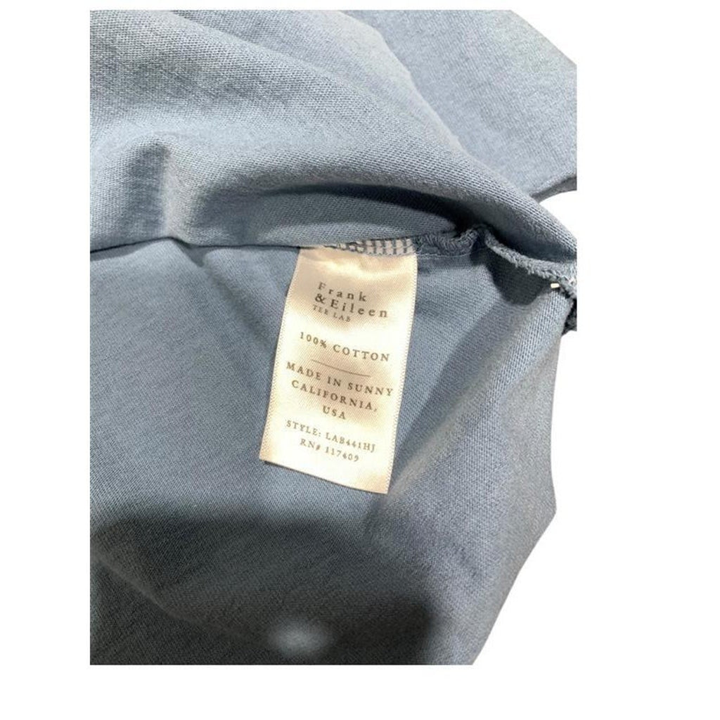 Frank & Eileen Nicole Long Sleeve Popover Dress Dusty Blue 100% Cotton Sz S