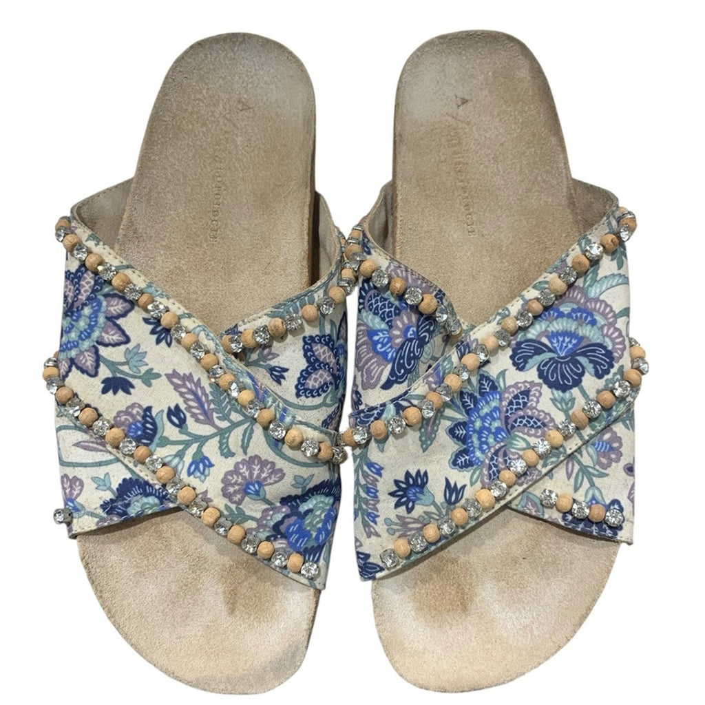 Anthropologie Marnie Embellish Slide Sandal 38 Eur 7.5-8 US
