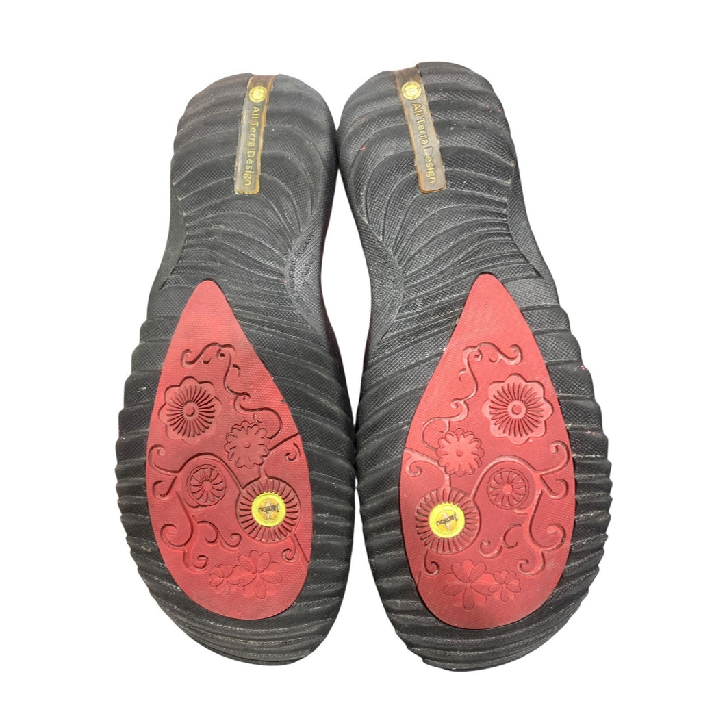 Jambu Dune Red Leather Mary Jane T-Strap Comfort Flats Womens 8.5 M