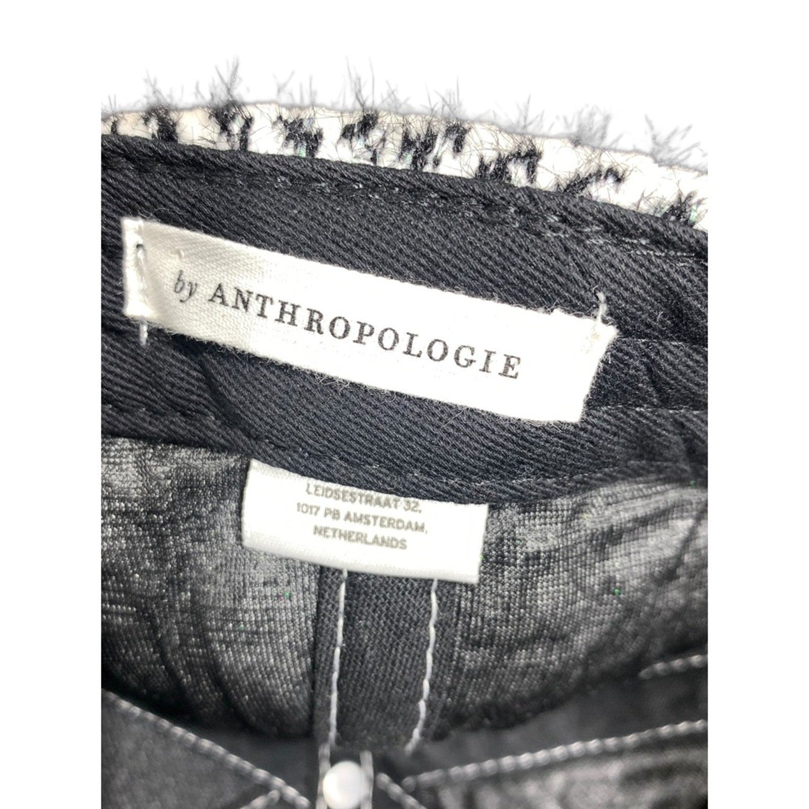 Anthropologie Black White Textured Dalmatian Print Baseball Cap Hat