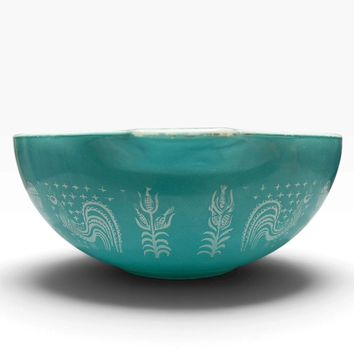 Rare Vintage Pyrex Butterprint Turquoise Cinderella Mixing Bowl Amish Print 444