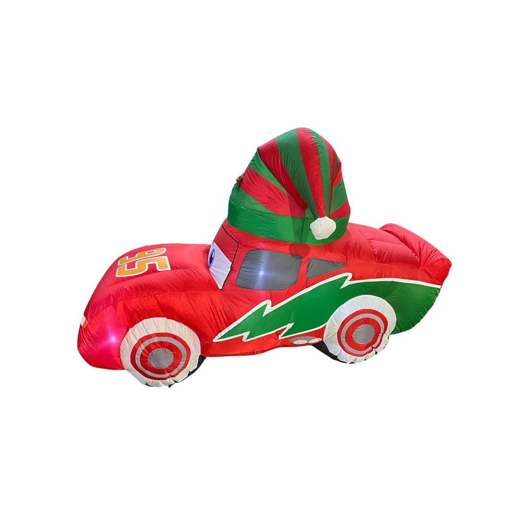 Disney Pixar Cars Lightning McQueen Christmas Inflatable 3.5 ft Elf Hat LED