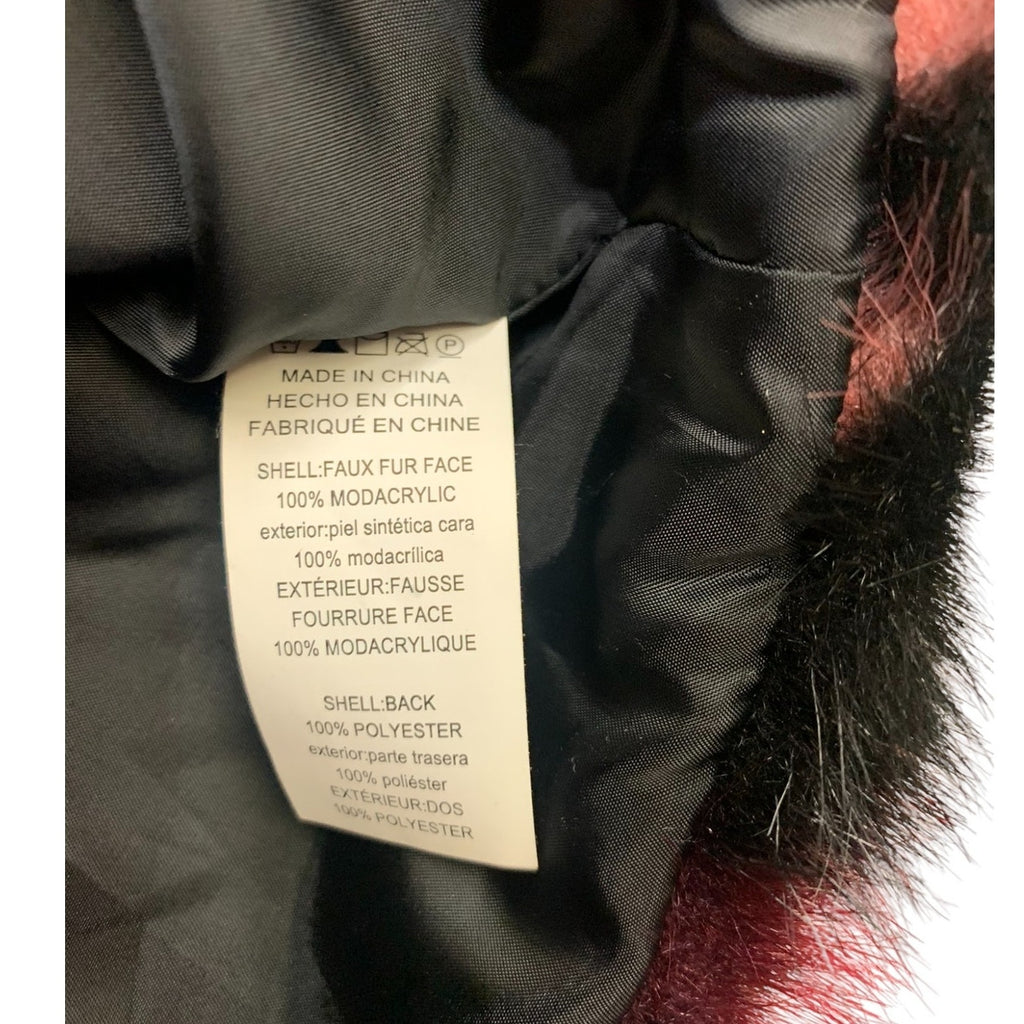 Michael Kors Chevron Faux Fur Pink Burgundy Grey and Black Sz XS