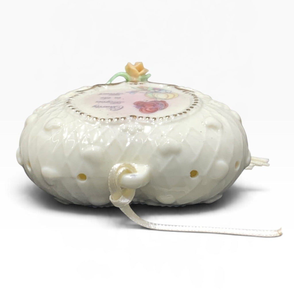 Vintage Precious Moments Heart Porcelain Pomander Charity Begins in the Heart