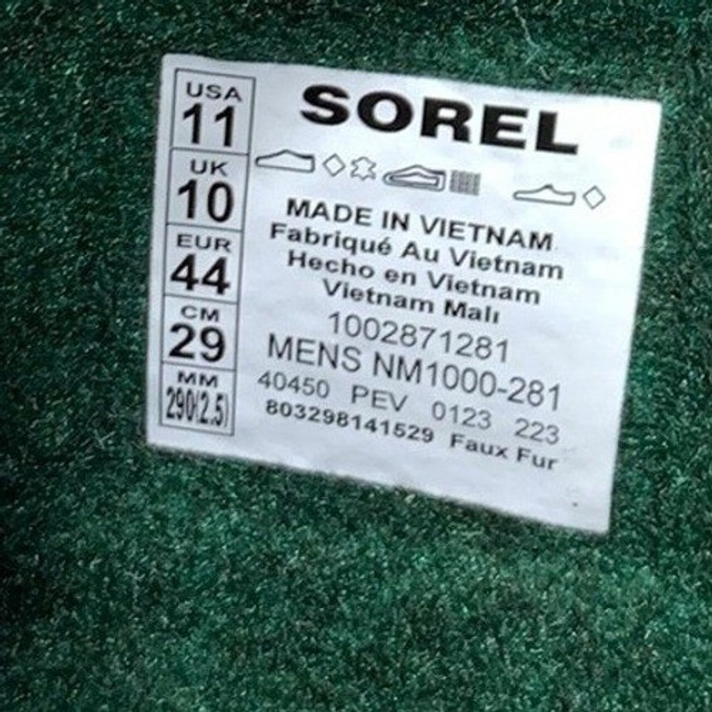 Sorel Caribou Mens Waterproof Winter Snow Boots Buff Black NM1000-281 Size 11