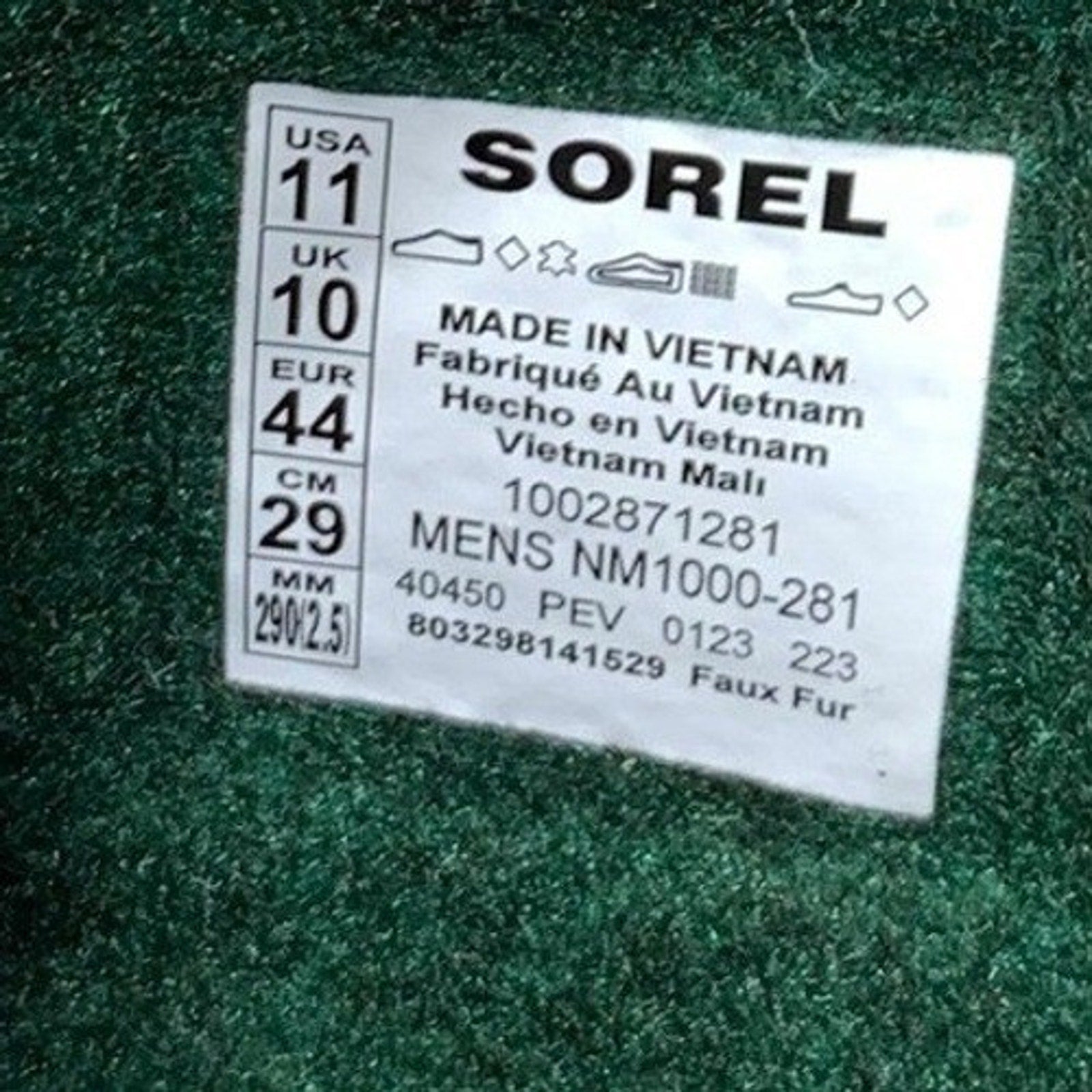 Sorel Caribou Mens Waterproof Winter Snow Boots Buff Black NM1000-281 Size 11