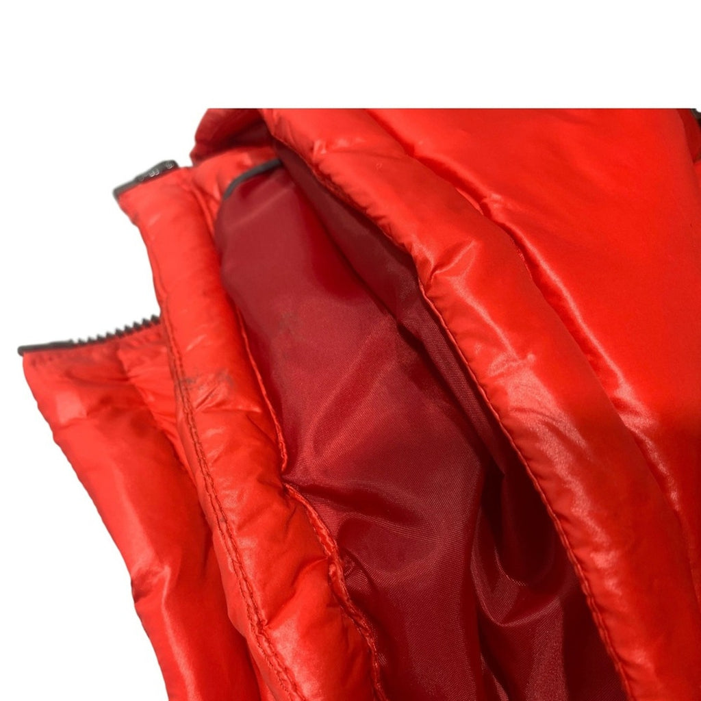 Guess Puffer Jacket Hooded Red Full Zip Zip Pockets Men XL