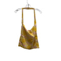 Free People Yellow Seashell Logo Print Mesh Hobo Tote Bag Summer Beach Accessory