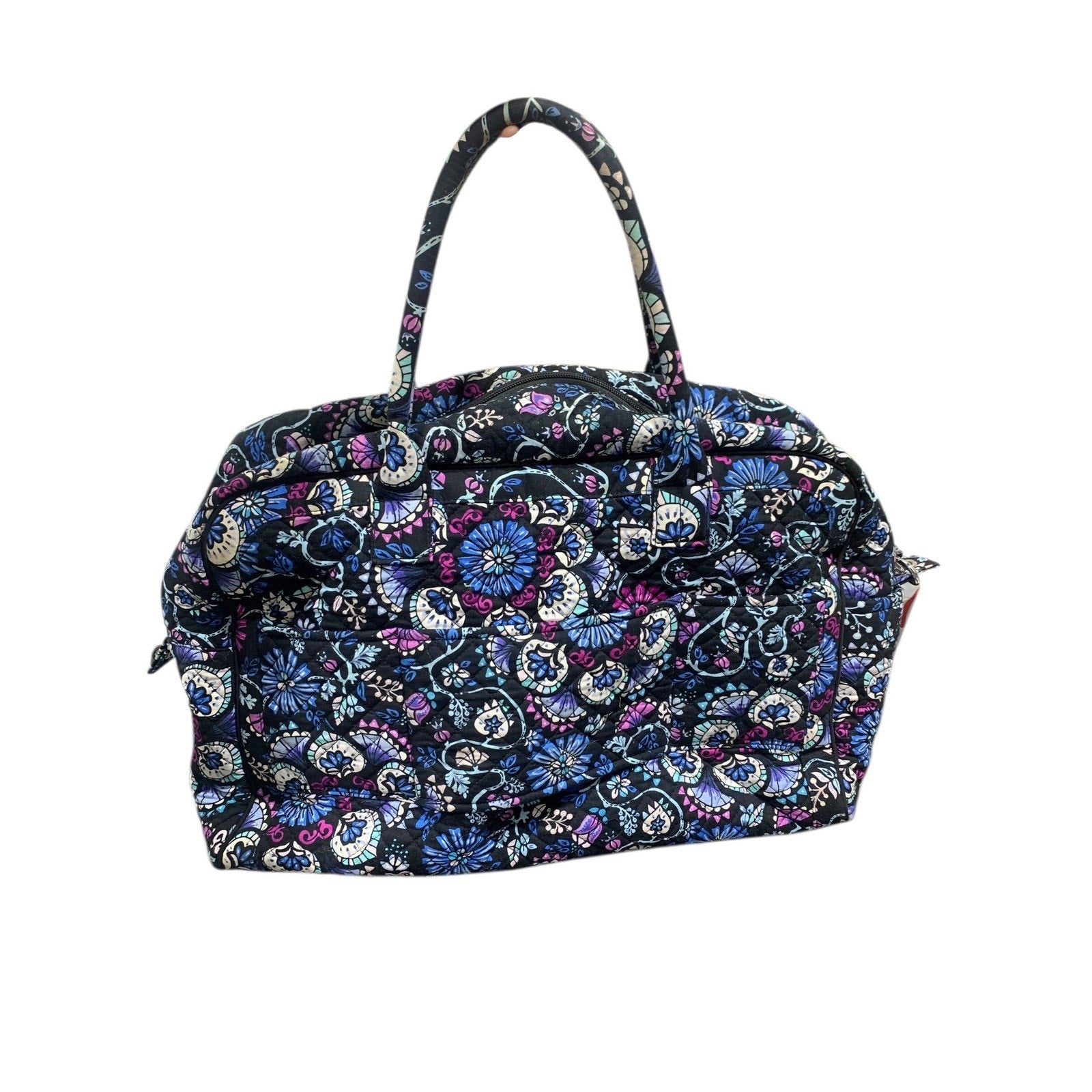 Vera Bradley Night and Day Indigo Quilted Floral Weekender Travel Duffel Bag