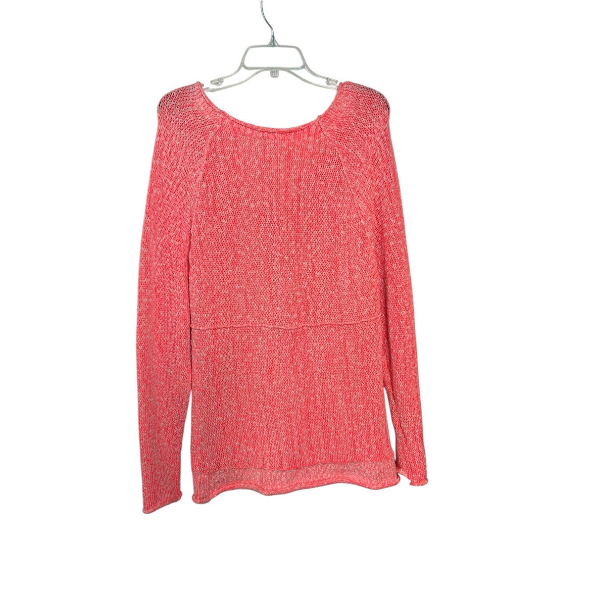 Free People Neon Flamingo V-Neck Marled Knit Relaxed Sweater OB1072421 Size S