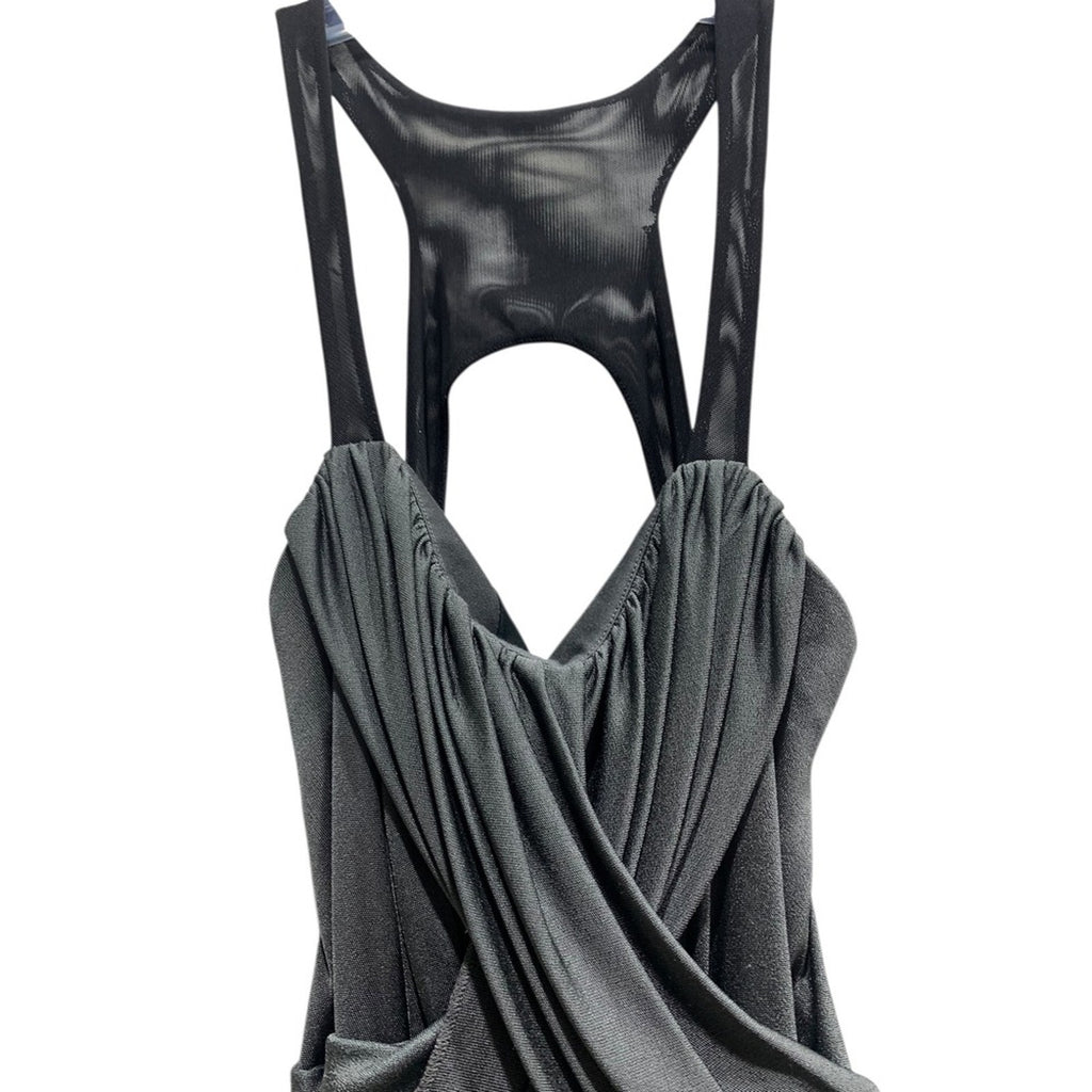 Rag and Bone Draped Mesh Strap Grey and Black Dress Women Size 6