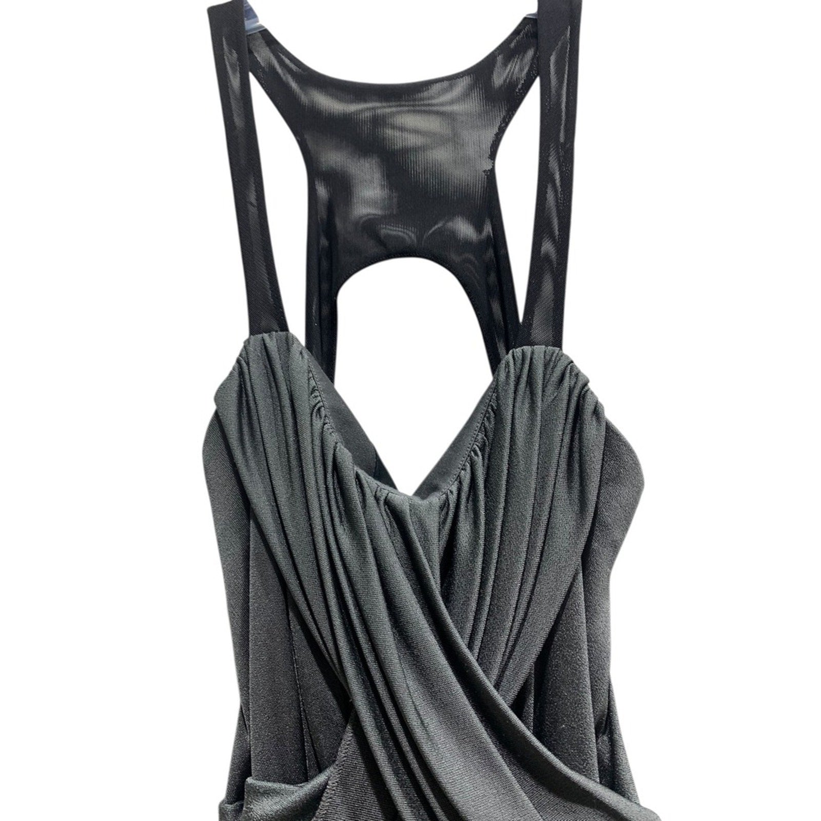 Rag and Bone Draped Mesh Strap Grey and Black Dress Women Size 6