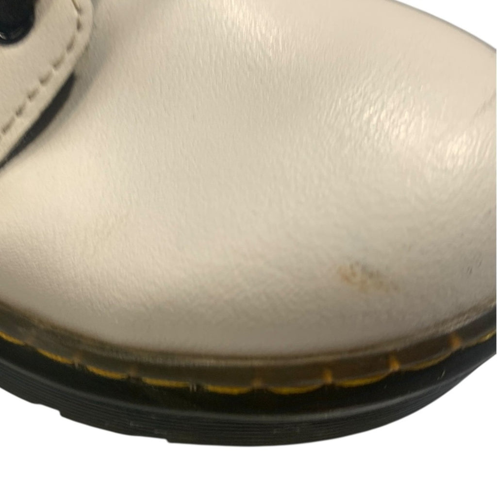 Dr Martens Kids White Zavala J Boots Size 4 US M 5 US L Side Zip Lace Up