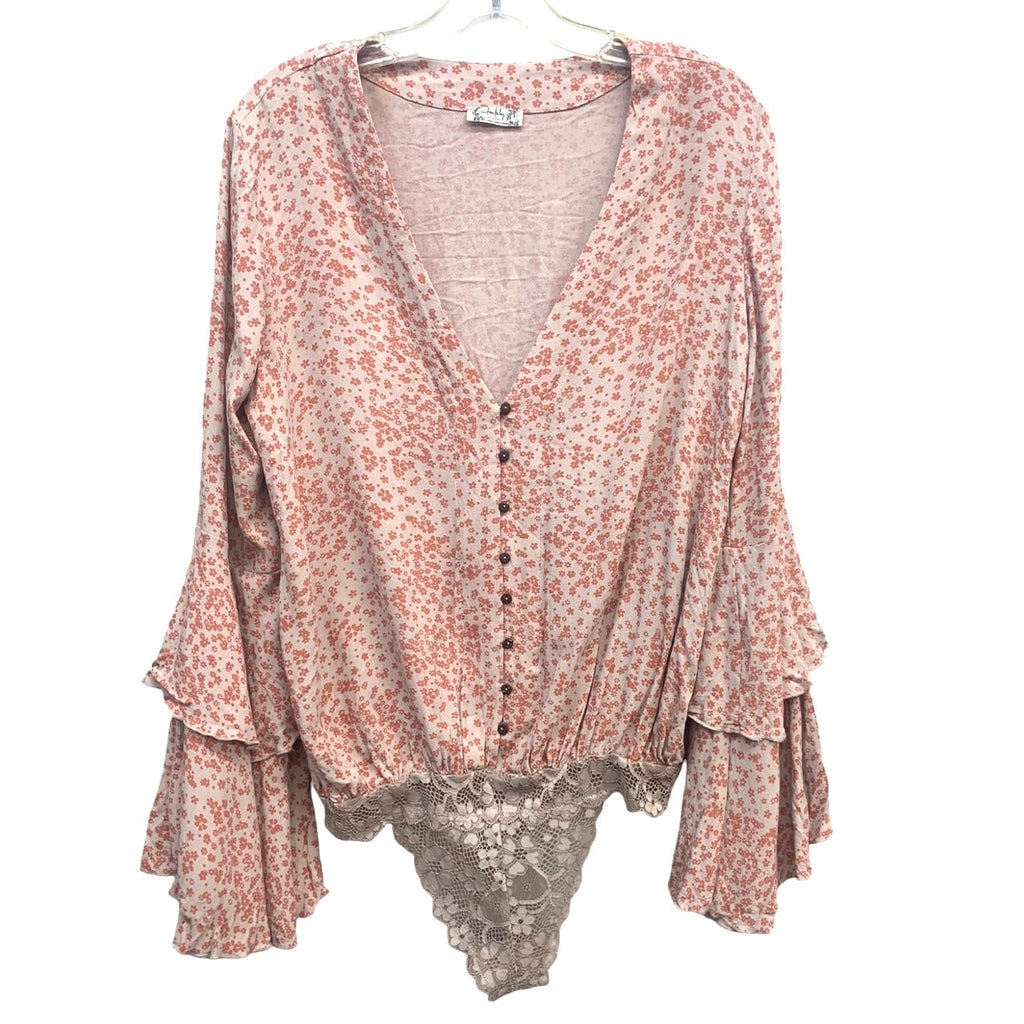 Free People Ditsy Floral Bodysuit SZ small