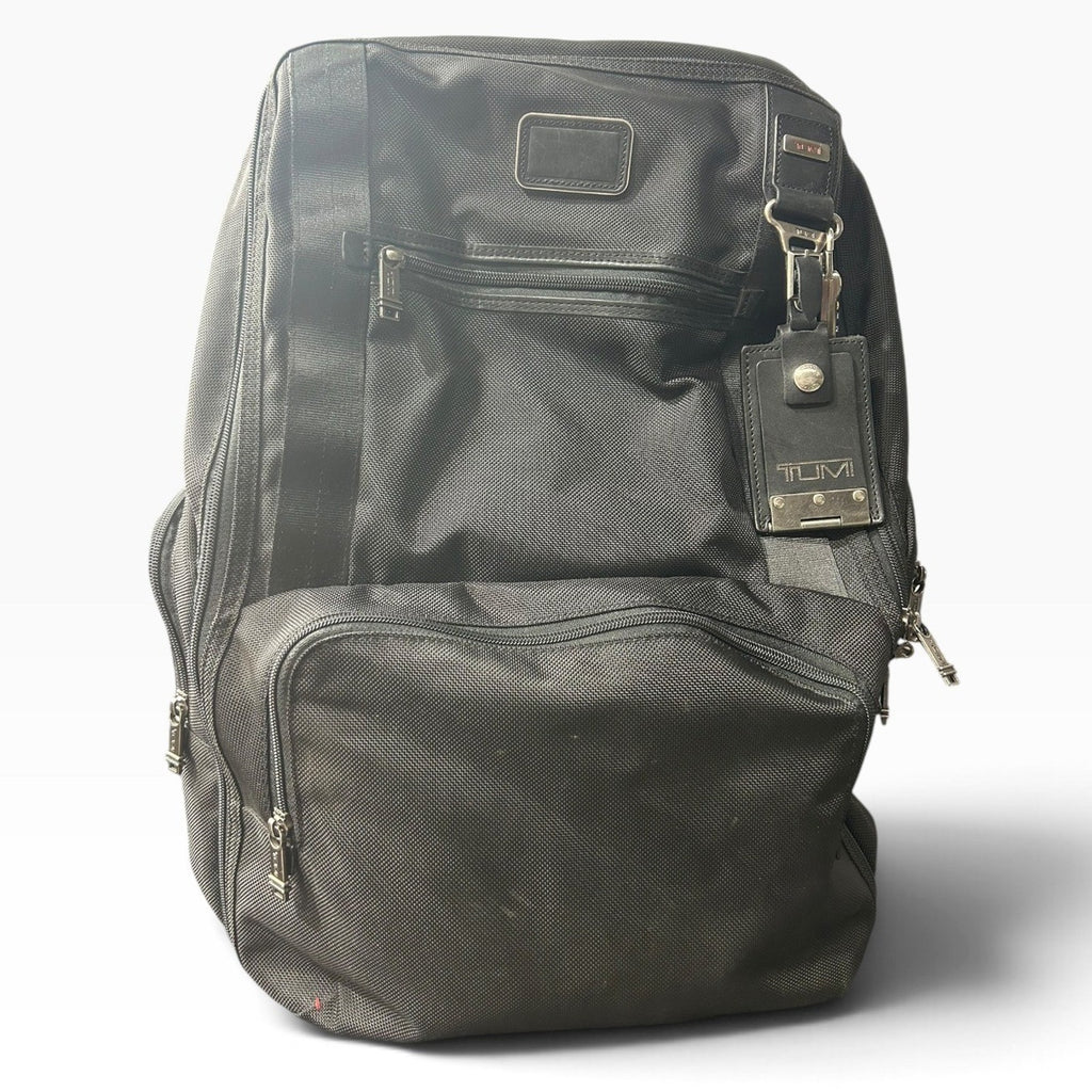 Tumi Alpha Black Ballistic Nylon Wheeled Backpack Laptop Travel Bag 26103D4
