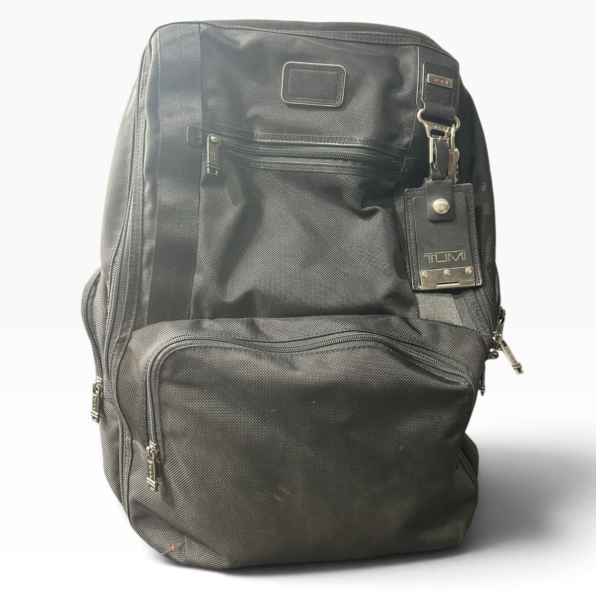 Tumi Alpha Black Ballistic Nylon Wheeled Backpack Laptop Travel Bag 26103D4