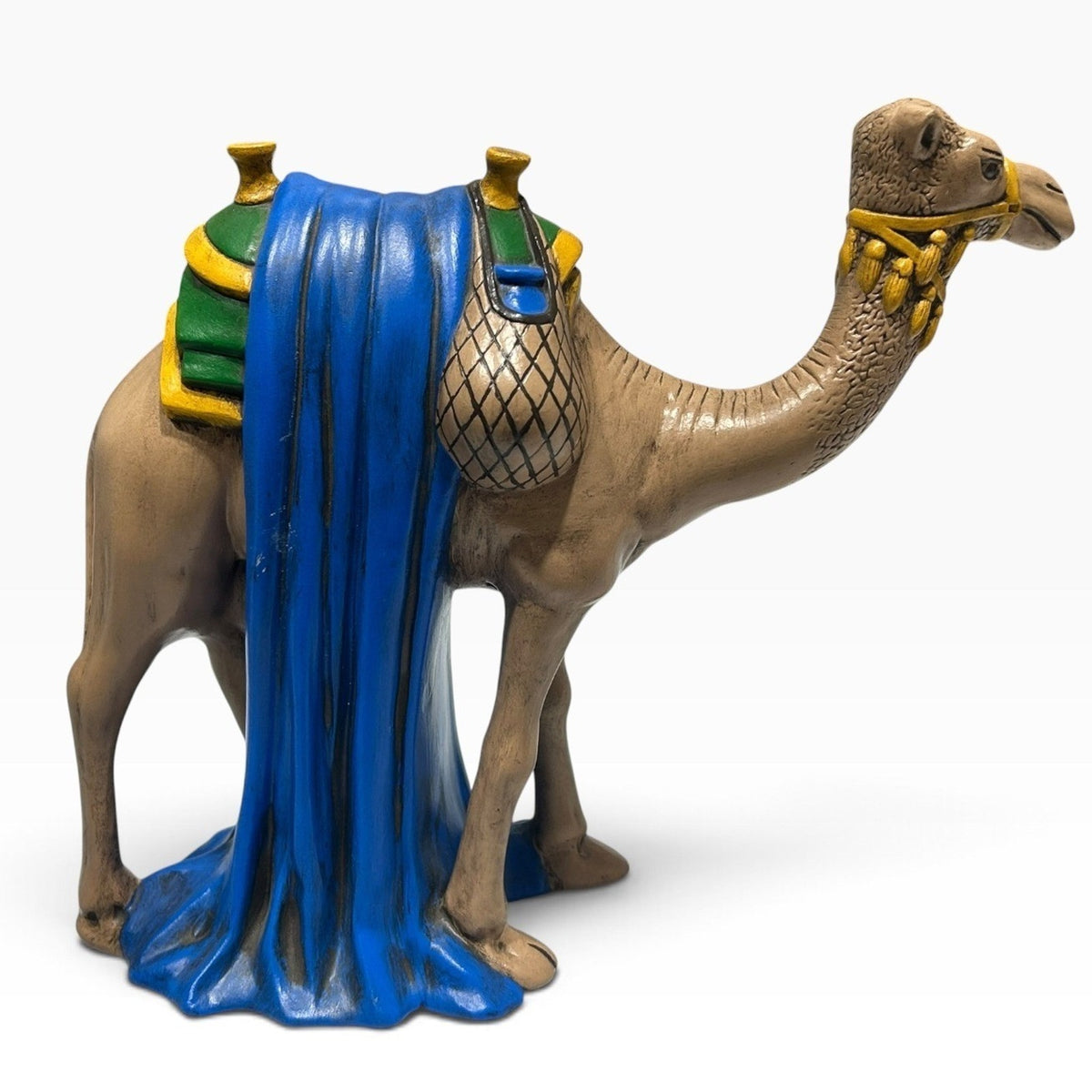 Vintage 1970s Holland Mold Camel Nativity Scene Figurine 8.5" Hand Painted