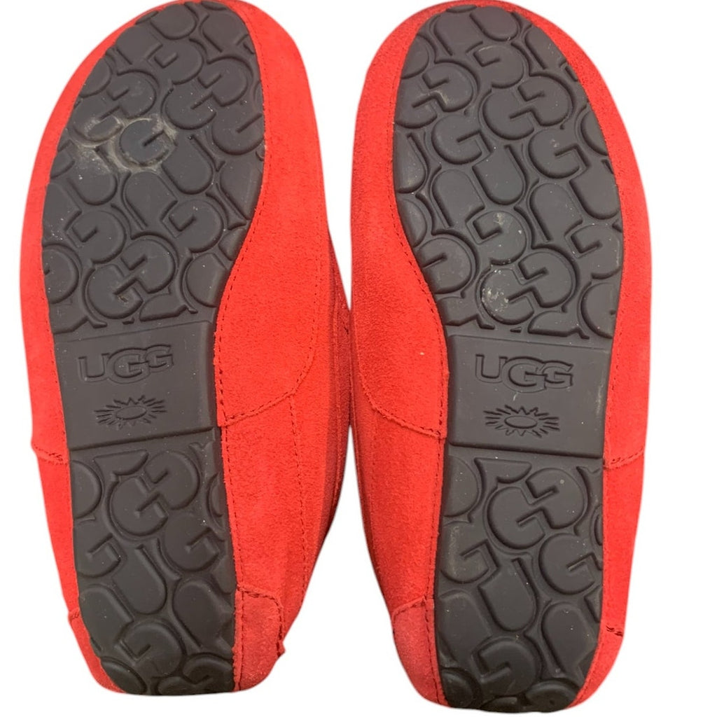 UGG Australia Men's Ascot Slippers Samba Red 1101110 Shoe Sheepskin Suede SZ 9