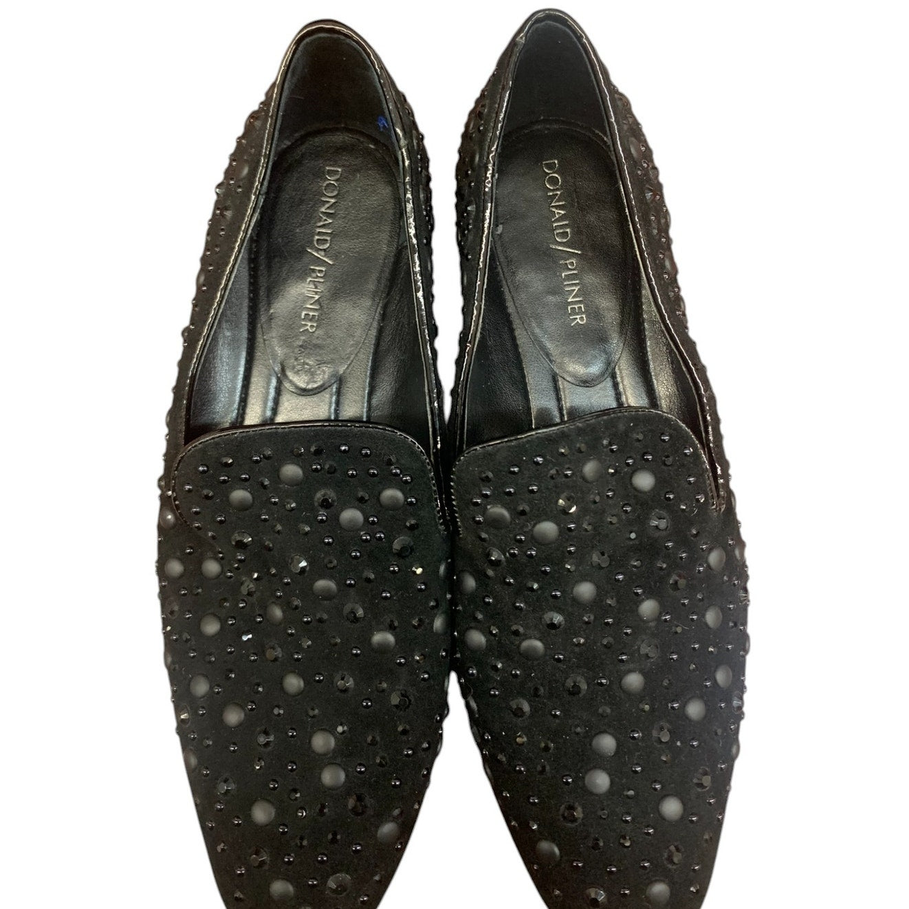 DONALD J PLINER Black Studded Slip on Suede Shoes SZ 7M