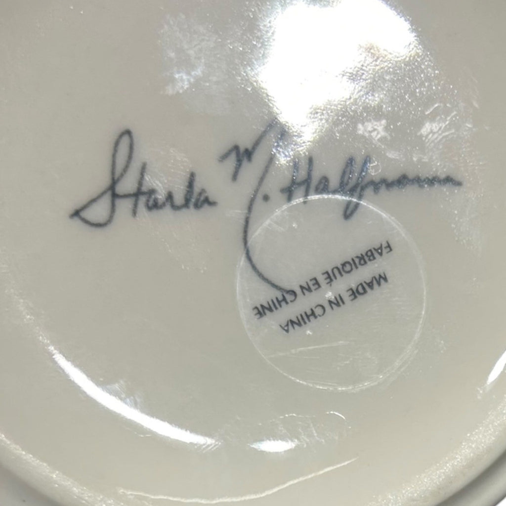 Anthropologie Starla M Halfmann Monogram Letter T Floral Ceramic Coffee Mug