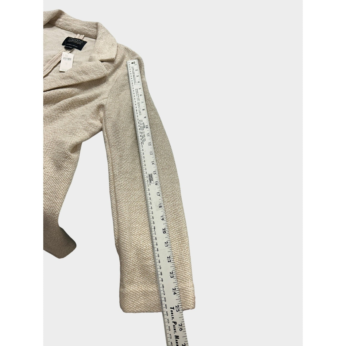 Sanctuary x Anthropologie Cream Textured Single Button Blazer Jacket Size L