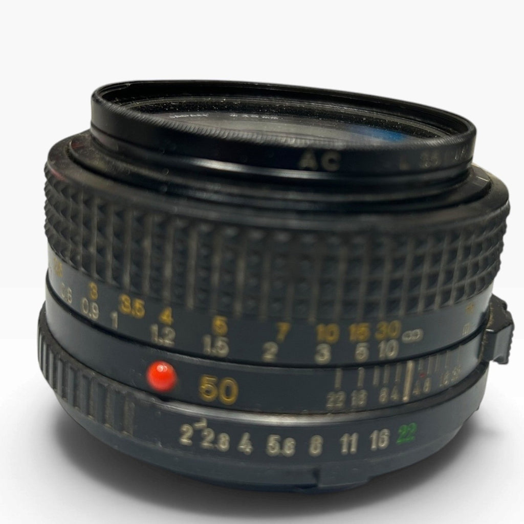 Minolta MD 50mm 1:2 Prime Lens with Minolta 49mm UV Filter Japan 1882322