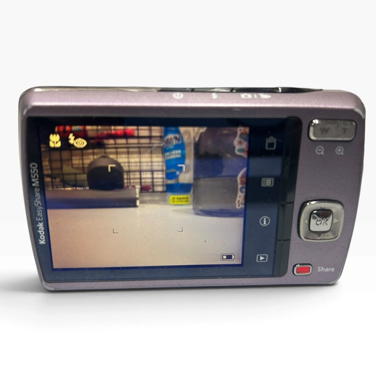 Kodak EasyShare M550 Digital Camera 12MP 5x Optical Zoom Purple 28mm Wide Lens