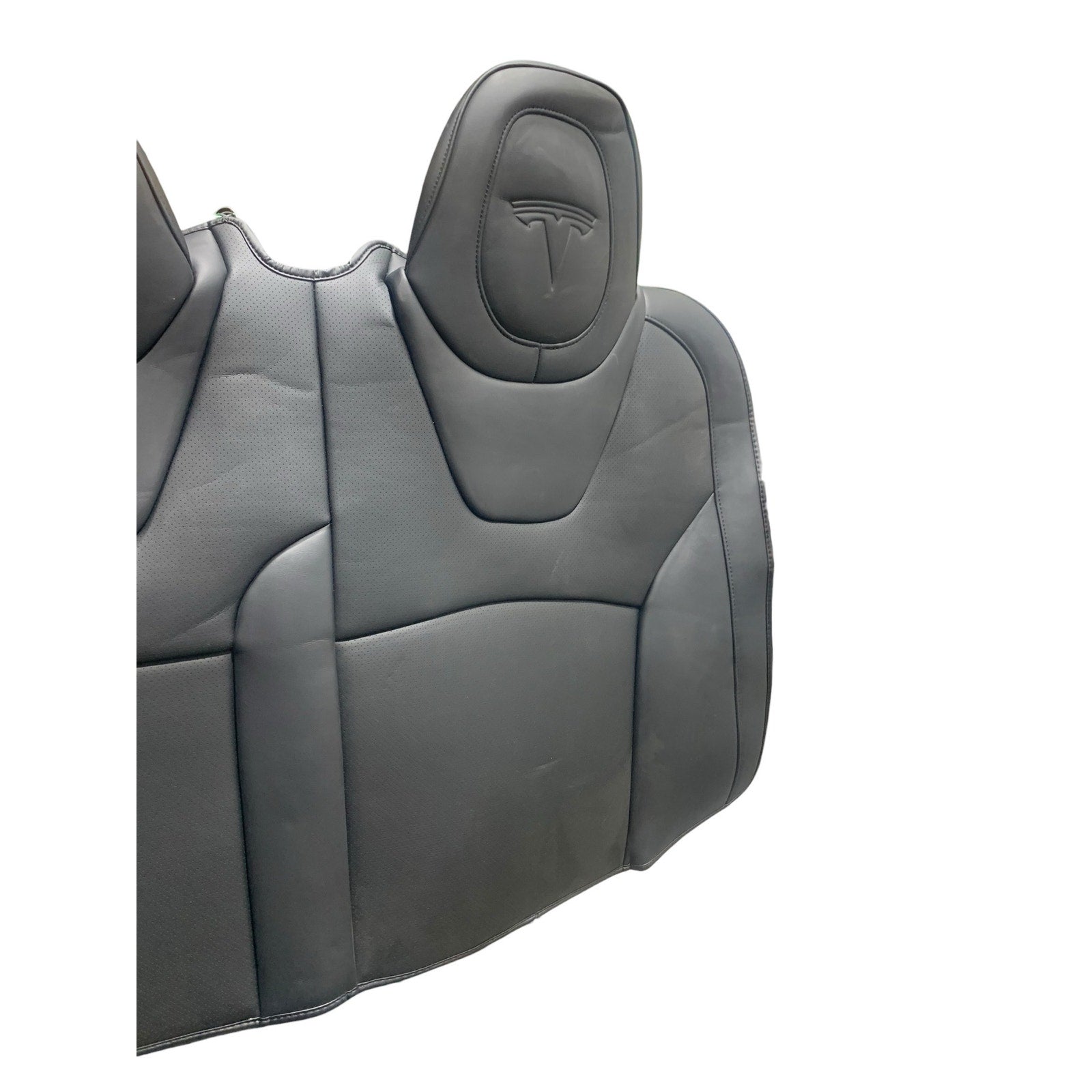 Tesla Model S Black Synthetic Leather Front and Rear Seat Cover Set Embossed