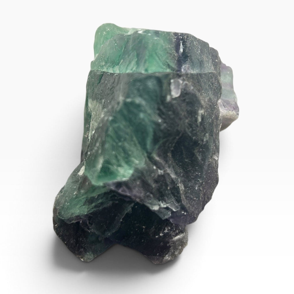 Natural Raw Fluorite Crystal Specimen Green Purple Rough Stone 1.4lb 3x4x2.5in