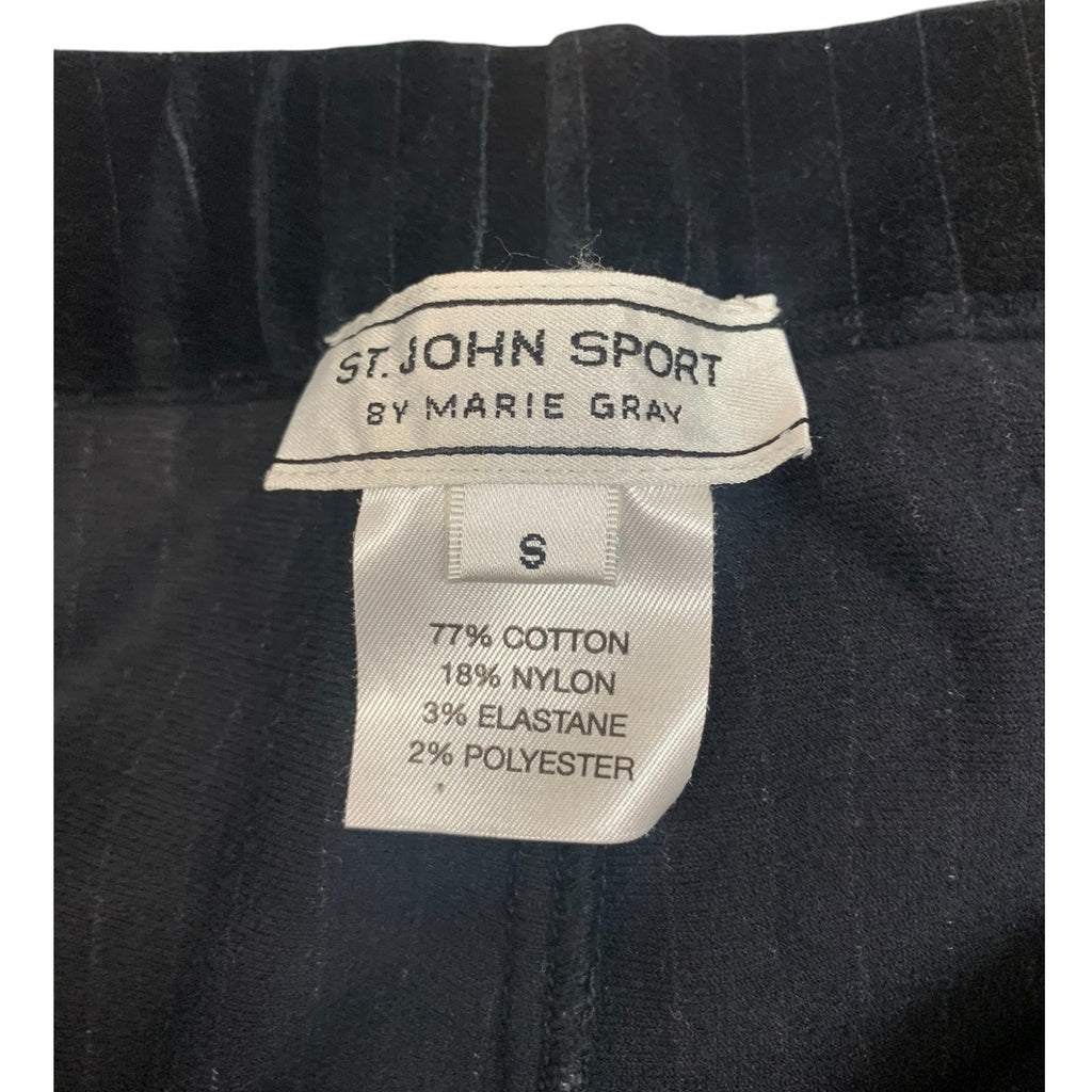 St. John Sport by Marie Gray Pinstripe Velour Sweatpants SZ S