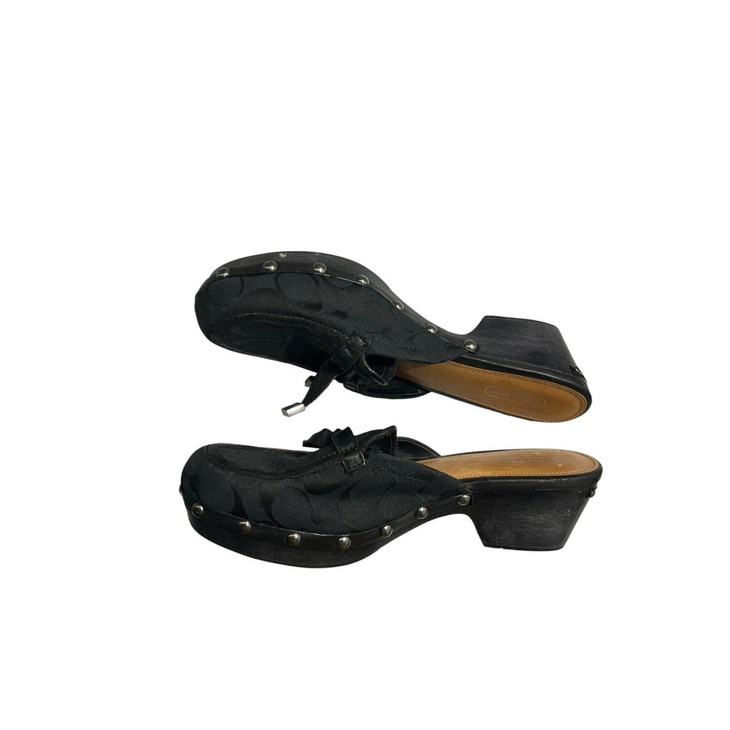 Coach TANYA Studded Platform Clogs Mules Heels Womens 7b classic office preppy