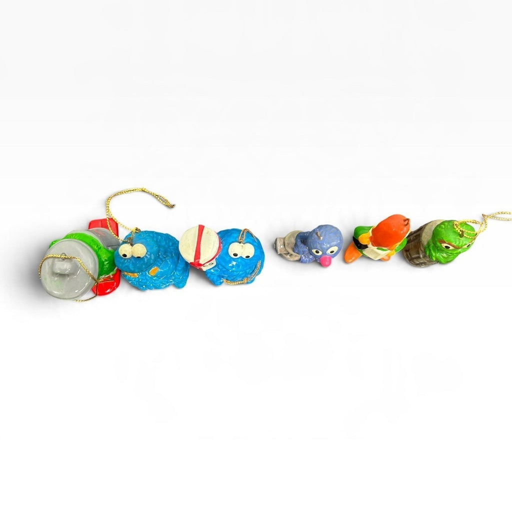 Vintage 1977 Sesame Street Muppets Christmas Ornaments Lot Cookie Monster Oscar