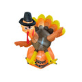 Happy Thanksgiving Inflatable Turkey Pilgrim Hat Yard Decor Lighted Decoration