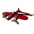 Red Biplane Ornament Metal Propellers Hanging Loop For Christmas Tree Decor
